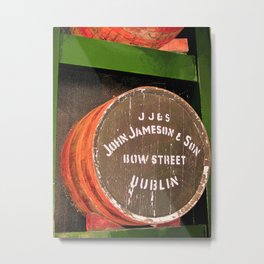 Jameson whiskey - Jameson Irish whiskey wooden barrel face photography Metal Print