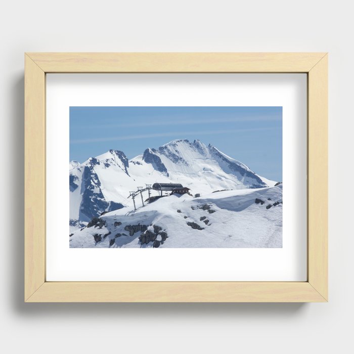 Whistler Blackcomb - Symphony Chair with Castle Mountain in British Columbia, Canada Recessed Framed Print
