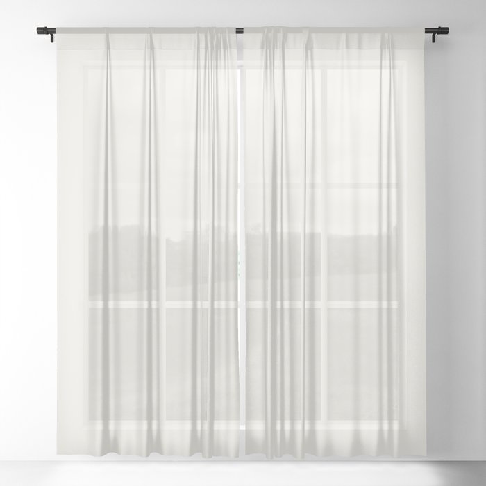 Minimal Light White Beige Color Solid Decor Sheer Curtain