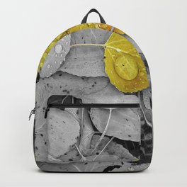 Colorized Aspen Leaves with Water Drops Backpack