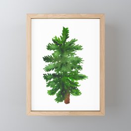 Spruce tree watercolor art Framed Mini Art Print