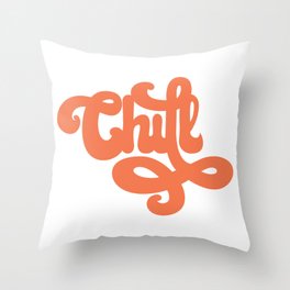 Chill Orange Retro Typography Throw Pillow
