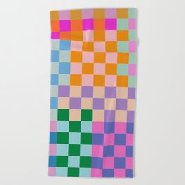 Checkerboard Collage Beach Towel