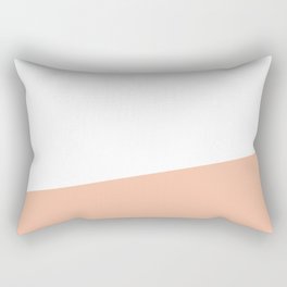 Stripe Block (peach/white) Rectangular Pillow | Minimalist, Diagonal, Line, Classic, Block, Pink, Abstract, Pattern, Simple, Color 