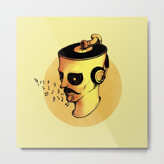 Record Player - ANALOG zine Metal Print