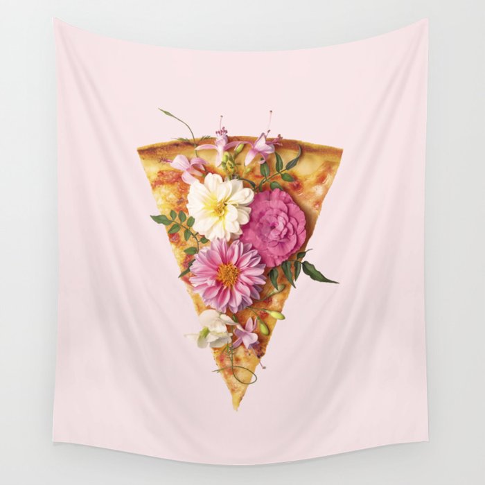 FLORAL PIZZA Wall Tapestry