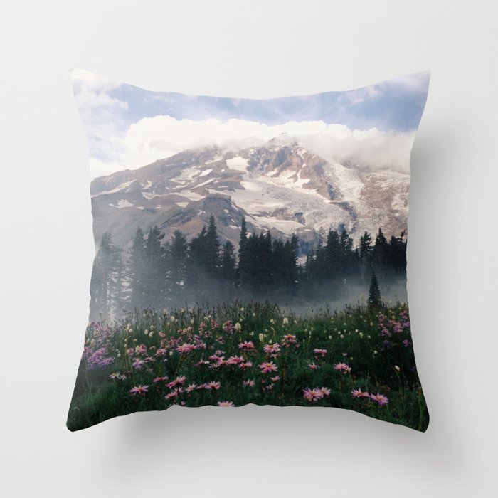 Mt Rainier Throw Pillow