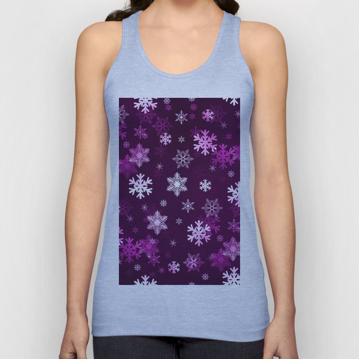 Dark Lilac Snowflakes Tank Top