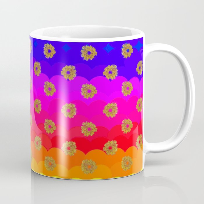 Rainbow and yellow flowers Coffee Mug