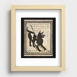 Pompeii Dog mosaic (Beware of Dog) Recessed Framed Print