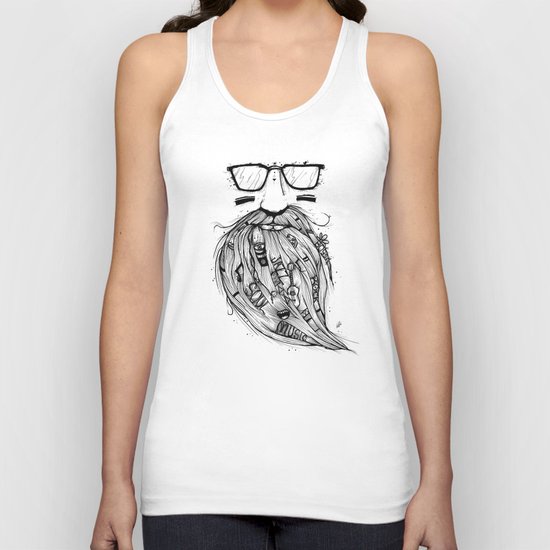 Beard Me Some Music (Black & White) Unisex Tank Top