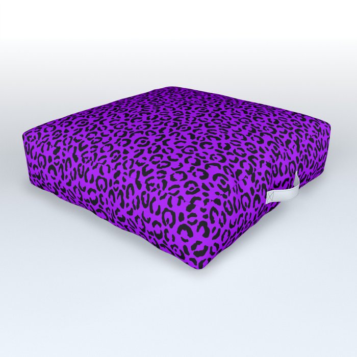 Neon Purple Leopard Skin Outdoor Floor Cushion