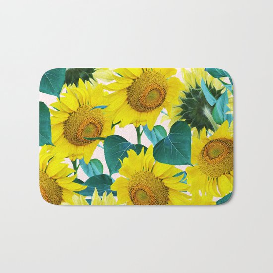 Sun Flowers #society6 #decor #buyart Bath Mat