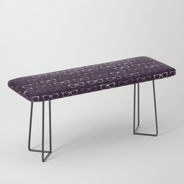 Purple Hipster Glasses Pattern Bench