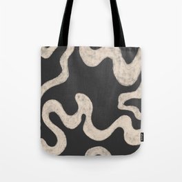 Black and White Liquid Swirls Tote Bag