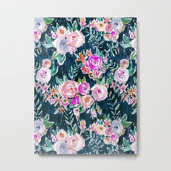 Midnight PROFUSION FLORAL Metal Print