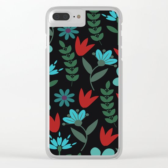 Flower Pattern XV Clear iPhone Case
