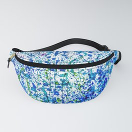 Splattered Blue! Transparent Floral Abstract - Painting Fanny Pack