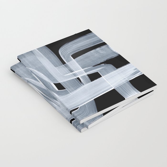Ghostly Minimalist Abstract Painting Black And White Maze Brush