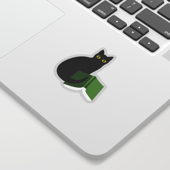 Cat Book (Green)  Sticker
