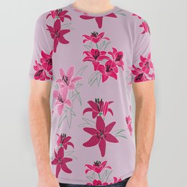 Lilien rosa All Over Graphic Tee