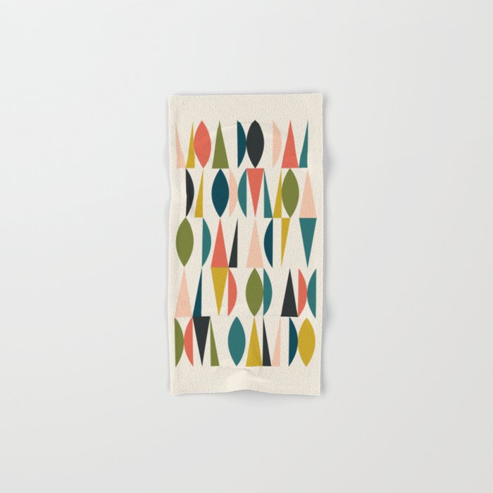 Mid Century Modern Abstract Colorful Shapes Funky Cool Minimalist Pattern Hand & Bath Towel