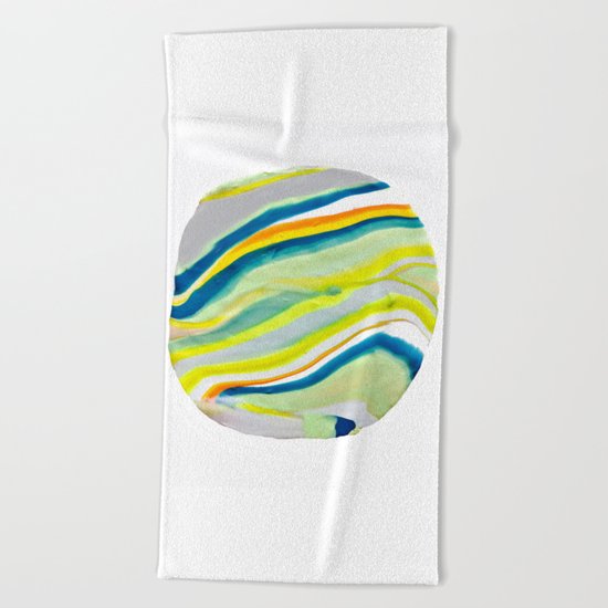 Earth Lines Marbling, Unite Beach Towel