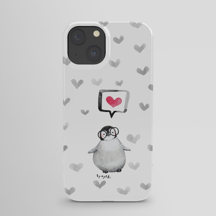 Tiny penguin love iPhone Case