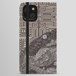 Brown crocodile on patterned background iPhone Wallet Case
