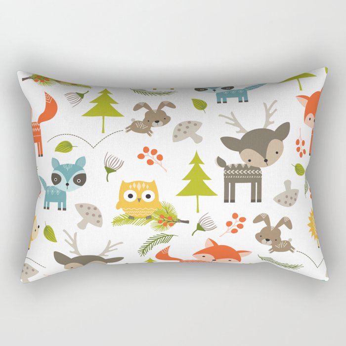 Woodland Animals Rectangular Pillow