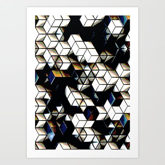 Comic Cubes Art Print