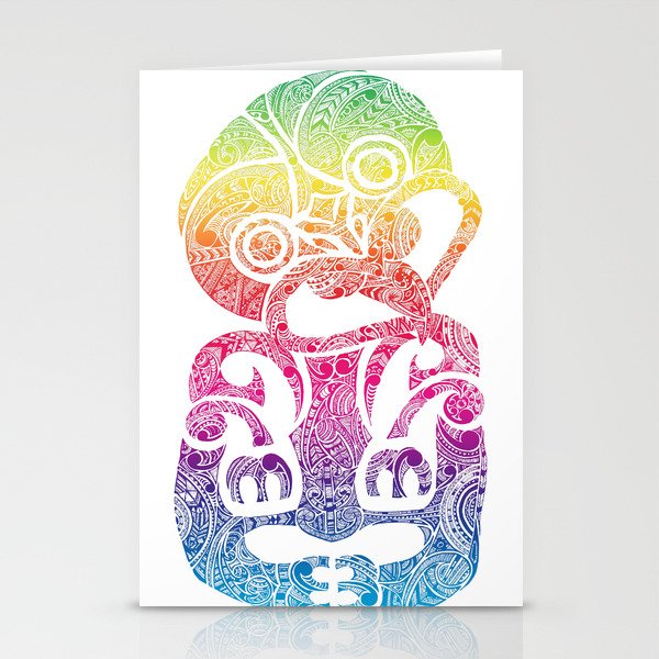 Rainbow tiki (White) Stationery Cards