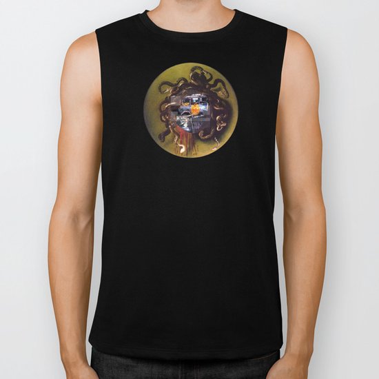 Caravaggio´s Medusa Collage 1 Biker Tank