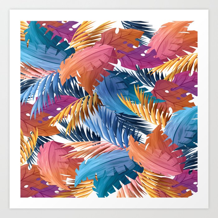 Tropical with Leaves Art Print