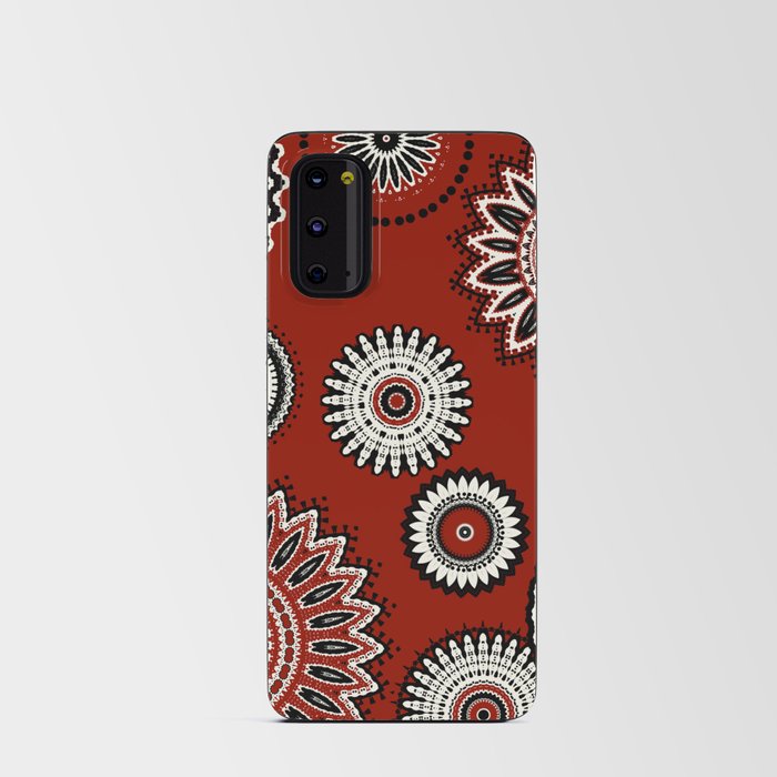 Bright Red Flower Mandala Android Card Case