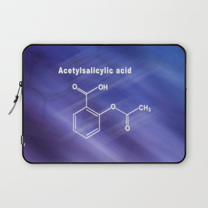 Acetylsalicylic acid, aspirin, Structural chemical formula Laptop Sleeve