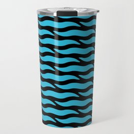 Tiger Wild Animal Print Pattern 331 Black and Blue Travel Mug