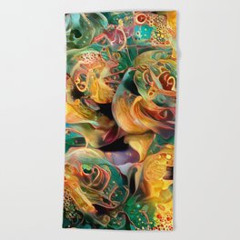 Golden Roses Beach Towel