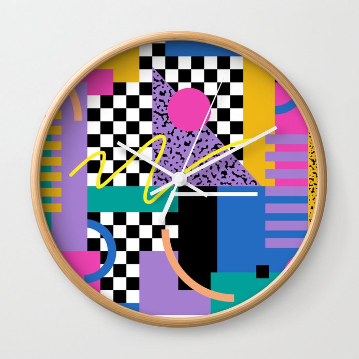 Memphis pattern 101 - 80s / 90s Retro Wall Clock
