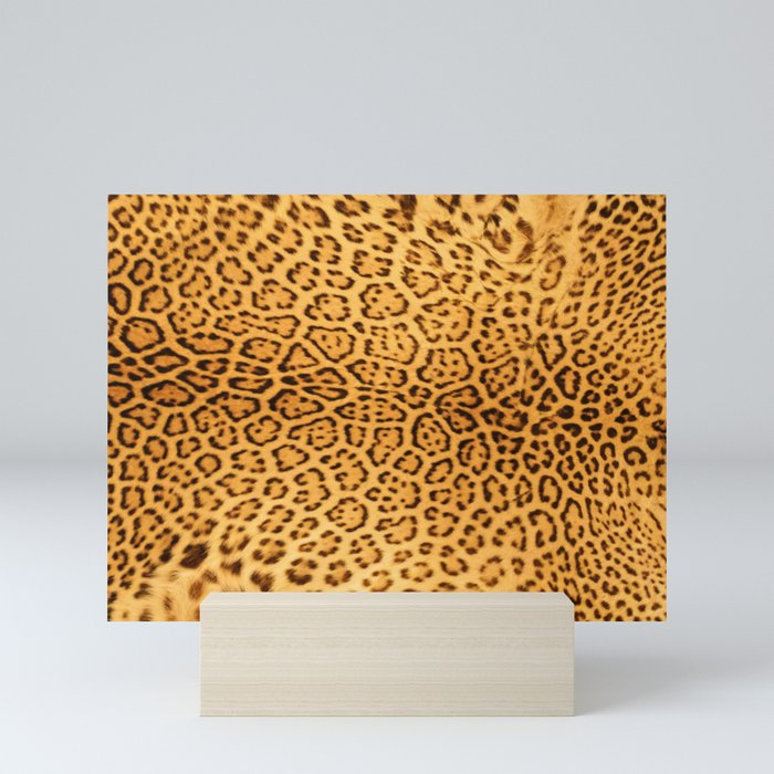 Brown Beige Leopard Animal Print Mini Art Print