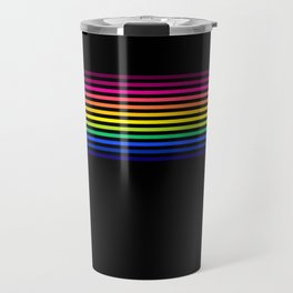 Tiny Rainbow on Black Travel Mug