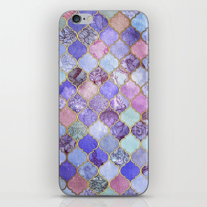 Royal Purple, Mauve & Indigo Decorative Moroccan Tile Pattern iPhone Skin