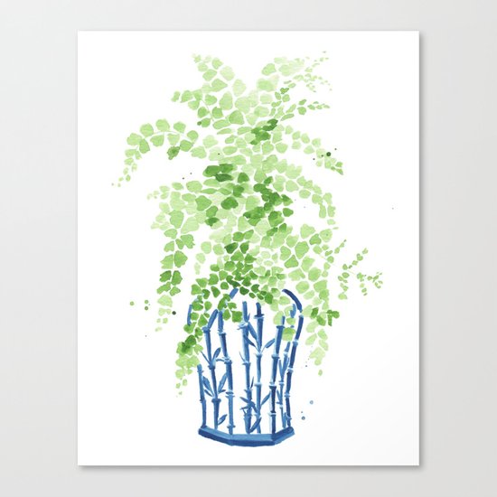 Ginger Jar + Maidenhair Fern Canvas Print