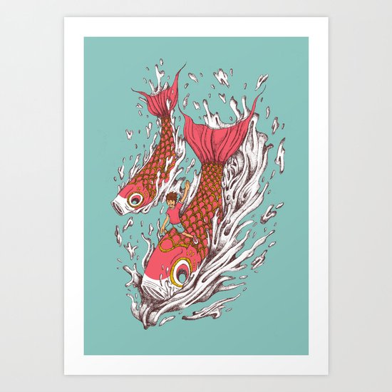 Ride with Koi Art Print