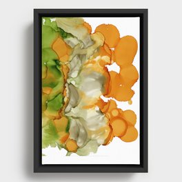 Orange Jello on Green Ice Cream Framed Canvas