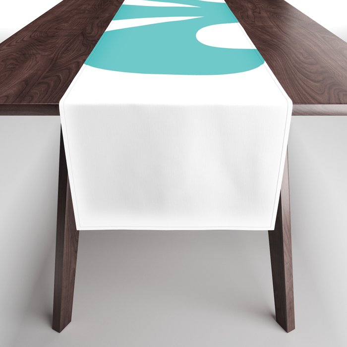 Fleur de Lis (Teal & White) Table Runner