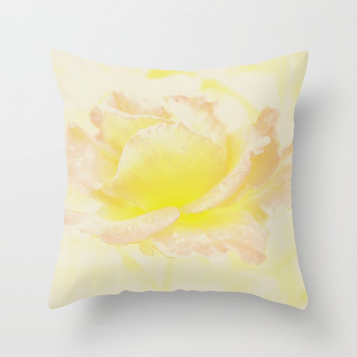 Vintage yellow rose pillow by ARTbyJWP | Redbubble