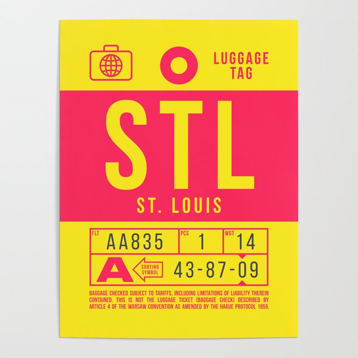 Luggage Tag A - STL St Louis USA Poster