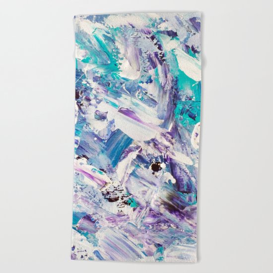Purple Turquoise Blue Abstract Mermaid Brushstrokes Acrylic