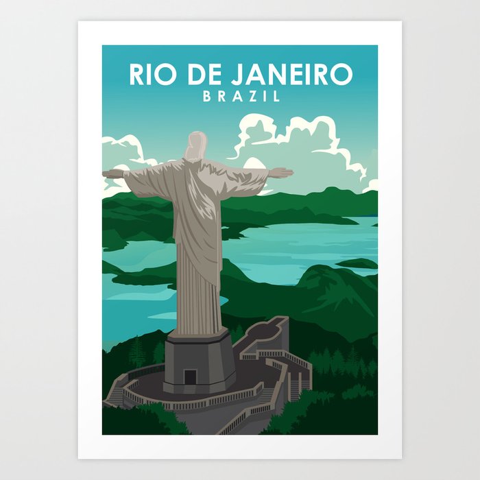Rio De Janeiro Brazil Travel Poster Art Print